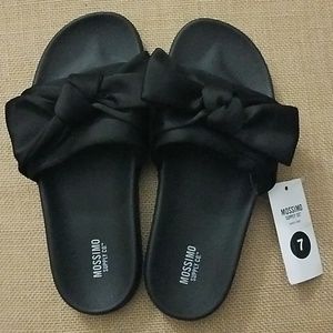 Mossimo black bow slide sandals